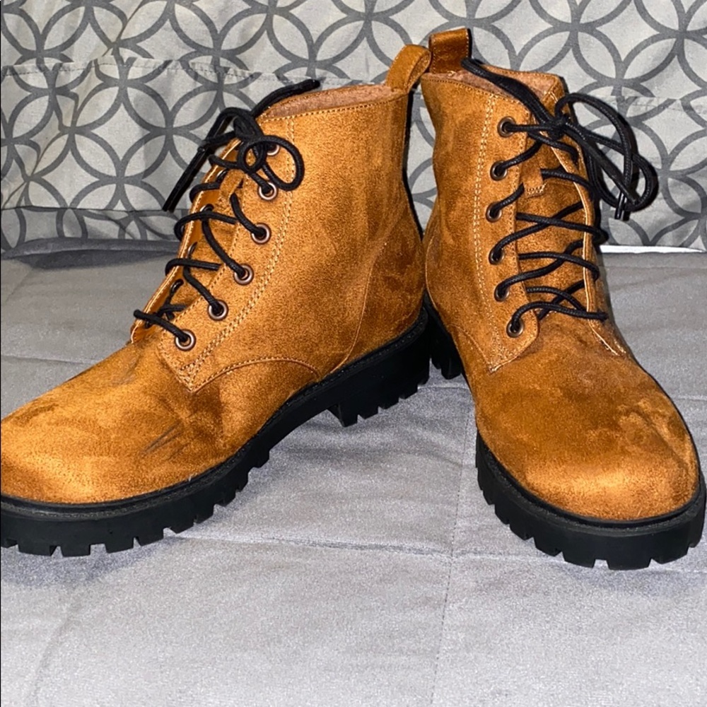 Suede burnt orange boots